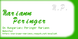 mariann peringer business card